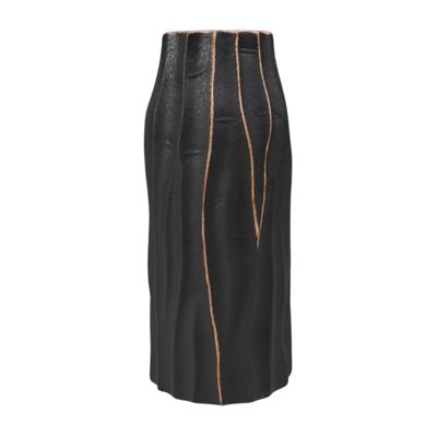 Ваза AksHome Ваза керамическая WOOD, черный, 11,5*11,5*27,5см арт. ZN-381606