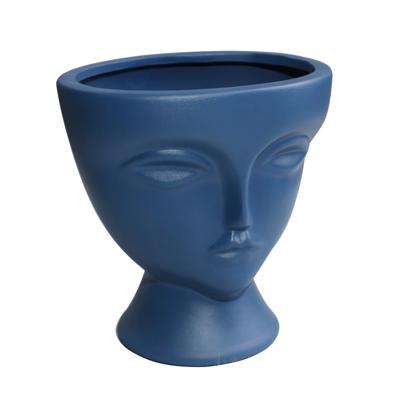 Ваза AksHome Ваза керамическая ABBIE, синий, 16,7*12,7*16,5см арт. ZN-381585