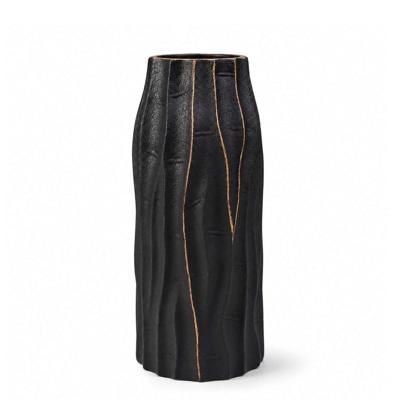 Ваза AksHome Ваза керамическая WOOD, черный, 10,5*10,5*24см арт. ZN-381600