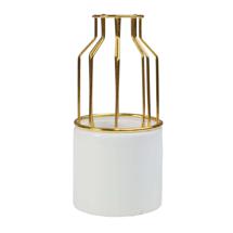 Ваза AksHome Ваза керамическая OTT, белый, 8,2*8,2*17см арт. ZN-381557