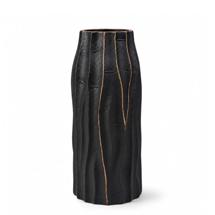 Ваза AksHome Ваза керамическая WOOD, черный, 10,5*10,5*24см арт. ZN-381600