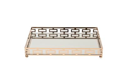 Ваза Garda Decor 2K389163-G Поднос декоративный зеркальное основание, цвет золото 40*30*5см арт. 2K389163-G