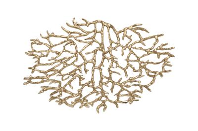 Ваза Garda Decor 69-21391 Блюдо декор. металлич."Коралл (Coral)" цвет зол. 28*25.5*4см арт. 69-21391