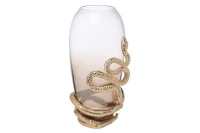 Ваза Garda Decor 69-321001 Ваза декорат. "Змейка (Serpente)" стекл. дымчато-молочного цвета 18*16*32,5 см арт. 69-321001
