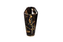 Ваза Garda Decor 18H3296-BL Ваза керамическая черная с золотым декором d14,5*30см арт. 18H3296-BL