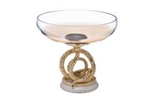 Ваза Garda Decor 69-321002 Чаша декорат."Змейка (Serpente)" стекло, мет.зол. 27*27*28,5 см арт. 69-321002