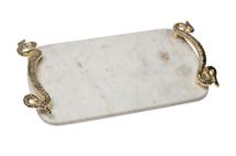 Ваза Garda Decor 69-321005 Поднос декоративный мраморный "Змейка (Serpente)" 43*26*6,5 cм арт. 69-321005