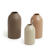Ваза La Forma (ех Julia Grup) Thiara Набор из 3-х металлических ваз коричневого и бежевого цветов, 16 см 20 см 25 см арт. 145899