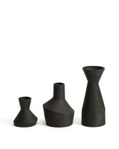 Ваза La Forma (ех Julia Grup) Набор из 3 ваз Dunari из черной терракоты 10,2 см / 13,5 см / 10 см арт. 423772