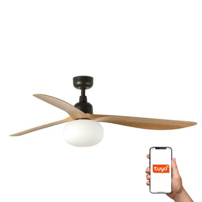 Вентилятор  Faro Потолочный вентилятор с освещением OUTWOOD L Ш1500MM коричневый/светлый дуб 3P IP44 1XE27 TUYA арт. 220553