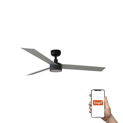 Вентилятор  Faro Потолочный вентилятор CRUISER L Ш1320MM черный/алюминиевый 3 P 18W LED DIM TUYA арт. 220393