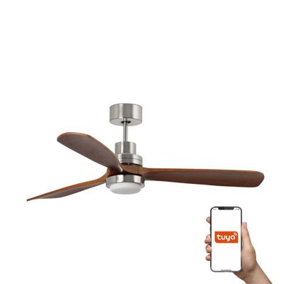Вентилятор  Faro Потолочный вентилятор LANTAU XL Ш1680 DC матовый никель/орех 3P LED 15W TUYA арт. 219883