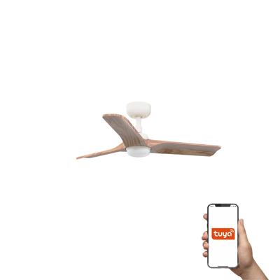 Вентилятор  Faro Потолочный вентилятор HEYWOOD S Ш900 белый/древесный 3P LED 10W TUYA арт. 220041