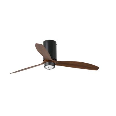 Вентилятор  Faro Потолочный вентилятор Mini Tube Fan LED мат. белый/деревянный арт. 104073