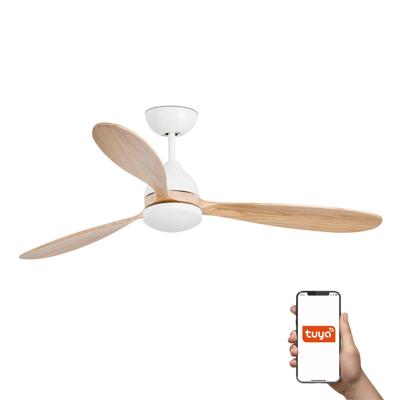 Вентилятор  Faro Потолочный вентилятор POROS Ш1320MM белый/сосна 3 PALAS 19W LED 2700K TUYA арт. 219943