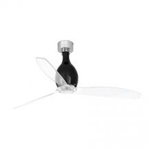 Вентилятор  Faro Глянцевый / прозрачный черный потолочный вентилятор Mini Eterfan арт. 059093