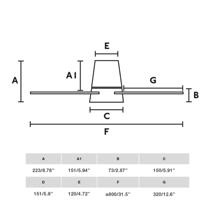 Вентилятор  Faro Потолочный вентилятор KLOVER S Ш800mm белый 4 PALAS 18W LED CCT DIM арт. 220503