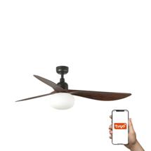 Вентилятор  Faro Потолочный вентилятор с освещением OUTWOOD L Ш1500MM коричневый/темный орех 3P IP44 E27 TUYA арт. 220585