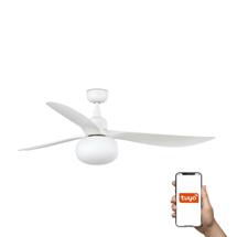Вентилятор  Faro Потолочный вентилятор с освещением OUTWOOD Ш1500MM белый 3 P IP44 E27 TUYA арт. 220599