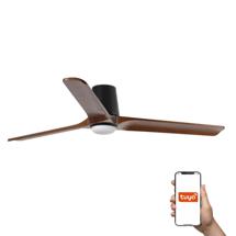 Вентилятор  Faro Потолочный вентилятор HEYWOOD TUB L Ш1320 черный/орех 3P LED 10W TUYA арт. 220229