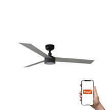 Вентилятор  Faro Потолочный вентилятор CRUISER L Ш1320MM черный/алюминиевый 3 P 18W LED DIM TUYA арт. 220393