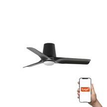 Вентилятор  Faro Потолочный вентилятор HEY TUB S Ш900MM черный 3 P LED 10W CCT TUYA арт. 220133