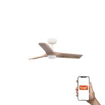 Вентилятор  Faro Потолочный вентилятор HEYWOOD S Ш900 белый/древесный 3P LED 10W TUYA арт. 220041