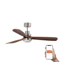 Вентилятор  Faro Потолочный вентилятор LANTAU XL Ш1680 DC матовый никель/орех 3P LED 15W TUYA арт. 219883