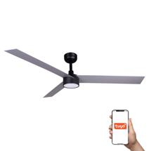 Вентилятор  Faro Потолочный вентилятор CRUISER XL Ш1600MM черный/алюминиевый 3 P 18W LED DIM TUYA арт. 220401