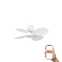 Вентилятор  Faro Потолочный вентилятор KLOVER S Ш800MM белый 4P 18W LED CCT DIM TUYA арт. 220507