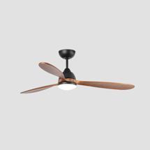 Вентилятор  Faro Потолочный вентилятор POROS Ш1320MM черный/орех 3 PALAS 19W LED 2700K арт. 219947