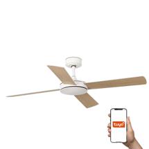 Вентилятор  Faro Потолочный вентилятор MALLORCA DC Ш1320MM белый 4P белый клен TUYA арт. 219773