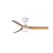 Вентилятор  Faro Потолочный вентилятор MINI PUNT S Ш900mm белый 3 P светлое дерево 10W CCT арт. 183447