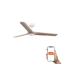 Вентилятор  Faro Потолочный вентилятор HEYWOOD L Ш1320 белый/сосна 3P LED 10W TUYA арт. 220053