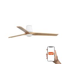 Вентилятор  Faro Потолочный вентилятор HEYWOOD TUB L Ш1320 белый/сосна 3P LED 10W TUYA арт. 220217