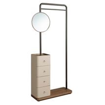 Вешалка Angel Cerda Вешалка для одежды 3281 из кожи, ореха и черной стали с зеркалом арт. 419857