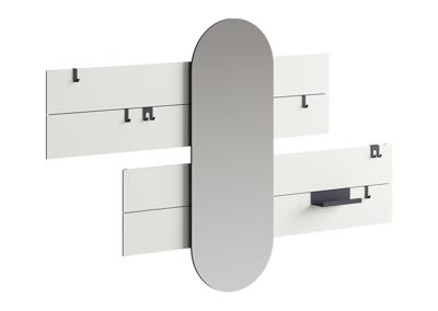 Вешалка Ellipsefurniture Вешалка Stripe L горизонтальная с зеркалом 60*160 см (белый) арт. ST01470200132