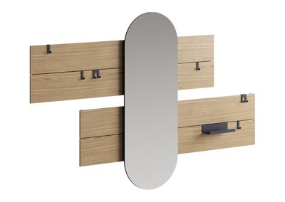 Вешалка Ellipsefurniture Вешалка Stripe L горизонтальная с зеркалом 60*160 см (натуральный дуб) арт. ST01471514132