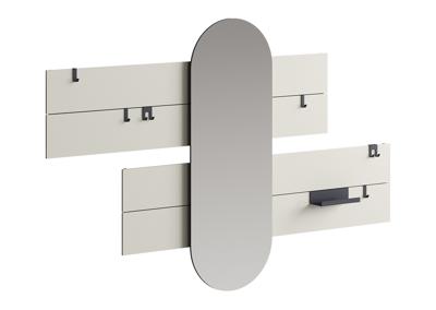 Вешалка Ellipsefurniture Вешалка Stripe L горизонтальная с зеркалом 60*160 см (серо-бежевый) арт. ST01470210032