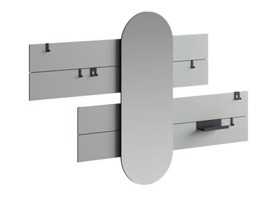 Вешалка Ellipsefurniture Вешалка Stripe L горизонтальная с зеркалом 60*160 см (серый) арт. ST01470200532