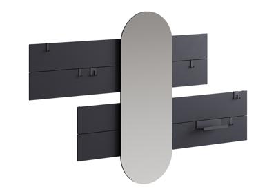 Вешалка Ellipsefurniture Вешалка Stripe L горизонтальная с зеркалом 60*160 см (черный) арт. ST01470210232