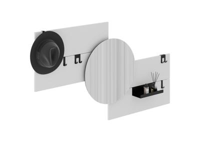 Вешалка Ellipsefurniture Вешалка Stripe M горизонтальная с зеркалом D 60 см (белый) арт. ST01570200140