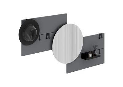 Вешалка Ellipsefurniture Вешалка Stripe M горизонтальная с зеркалом D 60 см (серый) арт. ST01570200540