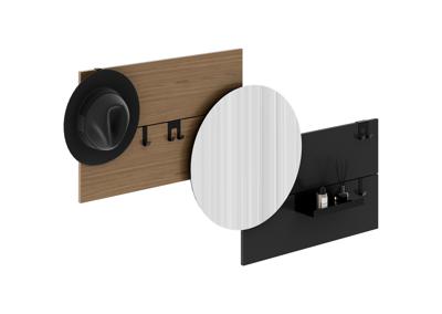 Вешалка Ellipsefurniture Вешалка Stripe M горизонтальная с зеркалом D 60 см (натуральный дуб, черный) арт. ST01577512940