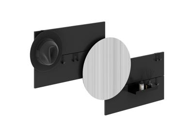 Вешалка Ellipsefurniture Вешалка Stripe M горизонтальная с зеркалом D 60 см (черный) арт. ST01570210240