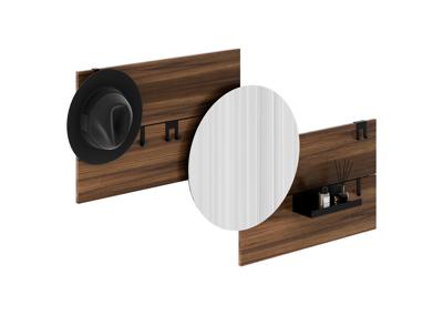 Вешалка Ellipsefurniture Вешалка Stripe M горизонтальная с зеркалом D 60 см (орех) арт. ST01571412440