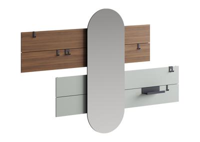 Вешалка Ellipsefurniture Вешалка Stripe L горизонтальная с зеркалом 60*160 см (орех, серый) арт. ST01471400532