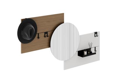 Вешалка Ellipsefurniture Вешалка Stripe M горизонтальная с зеркалом D 60 см (натуральный дуб, дымка) арт. ST01577514740