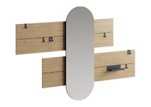 Вешалка Ellipsefurniture Вешалка Stripe L горизонтальная с зеркалом 60*160 см (натуральный дуб) арт. ST01471514132