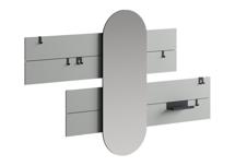 Вешалка Ellipsefurniture Вешалка Stripe L горизонтальная с зеркалом 60*160 см (серый) арт. ST01470200532